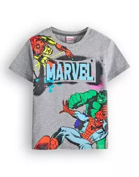 Футболка Marvel с принтом, серый