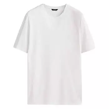 Футболка Massimo Dutti Short Sleeve Mercerised Cotton, белый