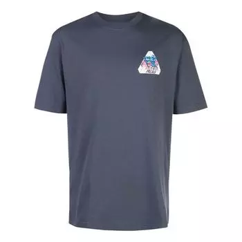 Футболка men's ripped chest logo printing short sleeve navy blue Palace, синий