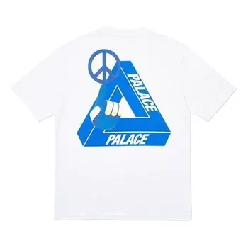 Футболка men's ss20 tri-smiler t-shirt back triangle logo printing round neck short sleeve white Palace, белый