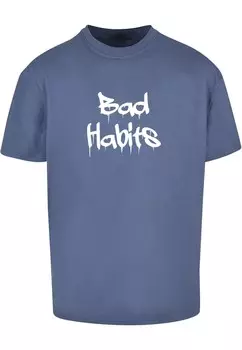 Футболка Merchcode BAD HABITS, пыльный синий