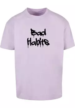 Футболка Merchcode BAD HABITS, светло-фиолетовый