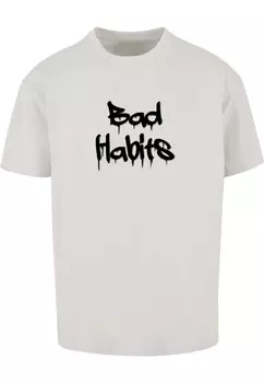 Футболка Merchcode BAD HABITS, светло-серый