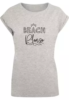 Футболка Merchcode BEACH PLEASE, пятнистый серый