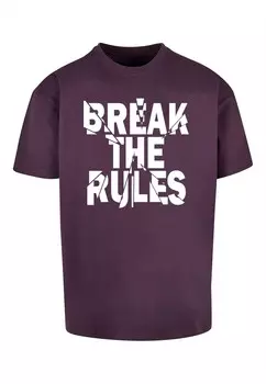 Футболка Merchcode BREAK THE RULES 2, цвет Aubergine