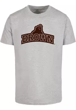 Футболка Merchcode BROWN UNIVERSITY, пятнистый серый