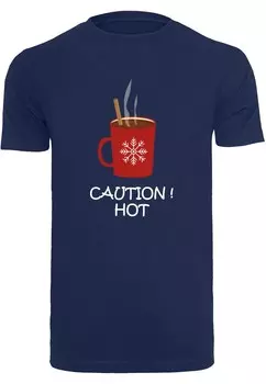 Футболка Merchcode CAUTION HOT, темно-синий