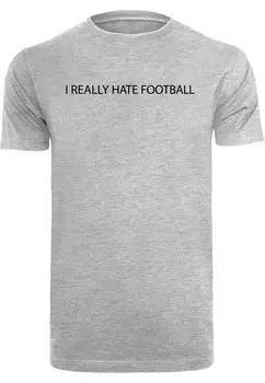 Футболка Merchcode HATE FOOTBALL, пятнистый серый