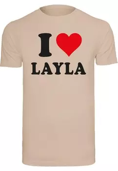 Футболка Merchcode I LOVE LAYLA, бежевый