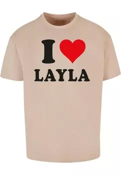 Футболка Merchcode I LOVE LAYLA, песочный