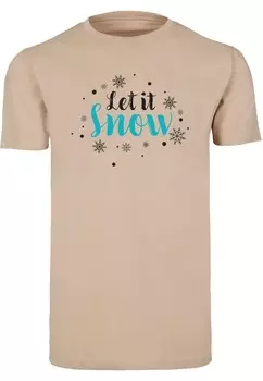 Футболка Merchcode LET IT SNOW, песочный