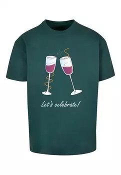 Футболка Merchcode LETS CELEBRATE, темно-зеленый