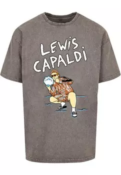 Футболка Merchcode LEWIS CAPALDI SNOWLEOPARD, серый