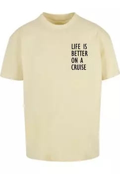 Футболка Merchcode LIFE IS BETTER, цвет Pastel Yellow