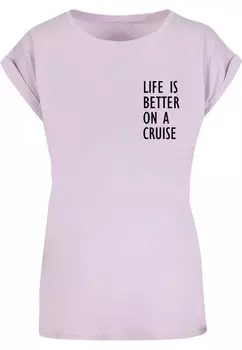 Футболка Merchcode LIFE IS BETTER, лавандовый