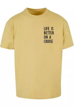 Футболка Merchcode LIFE IS BETTER, темно-желтый