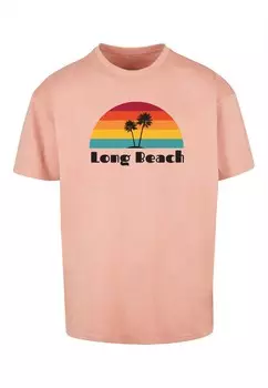 Футболка Merchcode LONG BEACH, роза