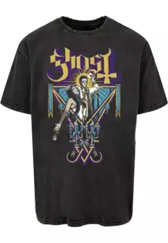 Футболка Merchcode " Merchcode Men's Ghost - Черная футболка большого размера Blessing Acid Washed", черный