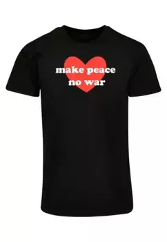 Футболка Merchcode " Merchcode Men's Peace - Черная базовая футболка с красным сердцем", черный