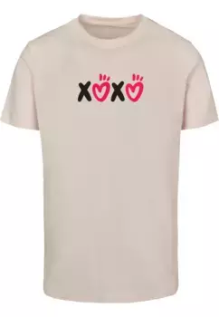 Футболка Merchcode " Merchcode Мужская футболка ко Дню Святого Валентина - XOXO Футболка с круглым вырезом", розовый