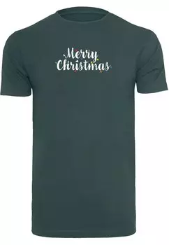 Футболка Merchcode MERRY CHRISTMAS LIGHTS, цвет Fir