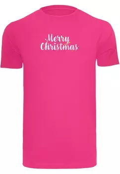 Футболка Merchcode MERRY CHRISTMAS LIGHTS, розовый