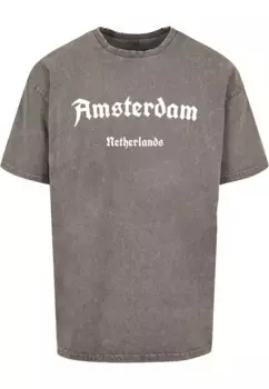 Футболка Merchcode "Мужская футболка Merchcode Amsterdam X Heavy Oversize, вымытая кислотой", цвет Asphalt