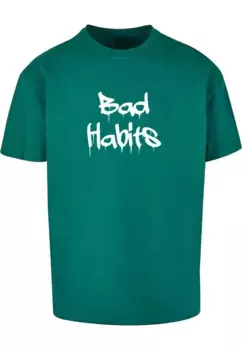 Футболка Merchcode "Мужская футболка Merchcode Bad Habits Heavy Oversize", зеленый