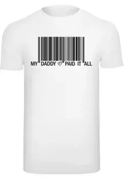 Футболка Merchcode "Мужская футболка Merchcode Dad Pay со штрих-кодом и круглым вырезом", белый