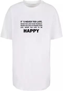 Футболка Merchcode NEVER TOO LATE, белый