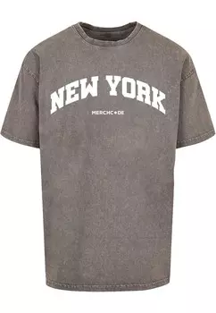 Футболка Merchcode NEW YORK WORDING, серый деним