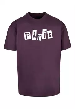 Футболка Merchcode PARIS X, цвет Aubergine