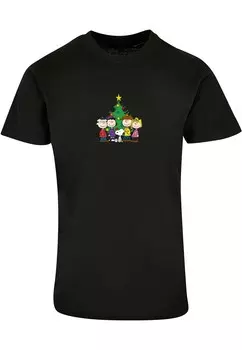 Футболка Merchcode Peanuts Christmas Tree, черный