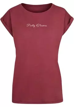 Футболка Merchcode PRETTY FLOWERS, цвет Carmine Red