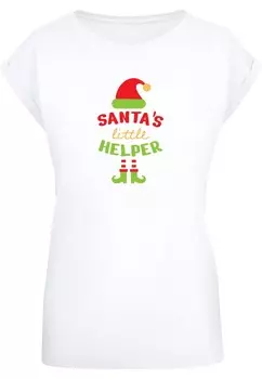 Футболка Merchcode Shirt Christmas Santas Little Helper, белый