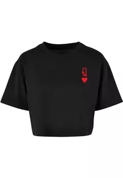 Футболка Merchcode Shirt Hugs & Love - Queen of Hearts, черный