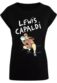 Футболка Merchcode Shirt Lewis Capaldi - Snowleopard, черный