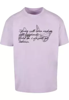 Футболка Merchcode Spring Saying, светло-фиолетовый