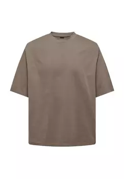 Футболка "Миллениум", хлопок, мужская ONLY & SONS, цвет 296916 Desert Tau