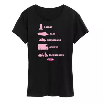 Футболка Missy Plus Barbie The Movie Vehicles с рисунком Licensed Character, черный
