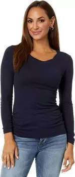 Футболка Mod-o-doc Slub Jersey Long Sleeve Twisted Scoop Neck Tee, цвет Rare Navy