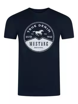 Футболка Mustang Basic Print Tee, синий