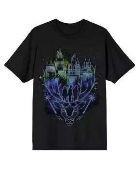 Футболка мужская черная Hogwarts Patronus Line Art-3XL Harry Potter, черный