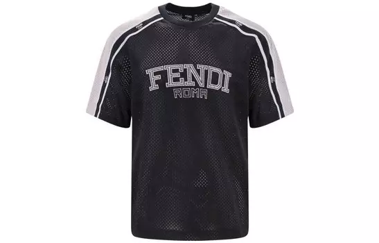 Футболка мужская черная/серебристая Fendi, черный