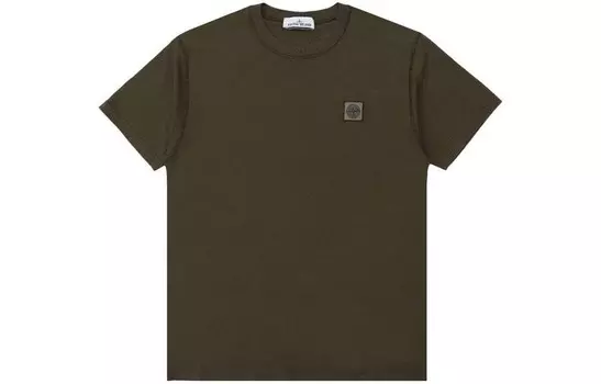 Футболка мужская оливковая Stone Island, оливковый