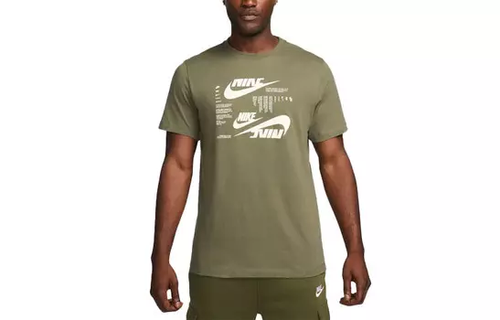 Футболка мужская средняя оливковая Nike, оливковый