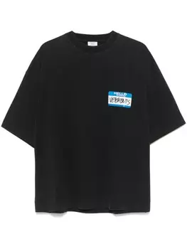 Футболка Name Tag VETEMENTS, черный