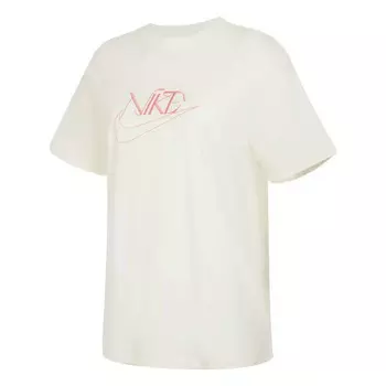 Футболка Nike Embroidery Printed Round Neck Short Sleeve, белый