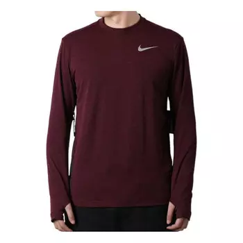 Футболка Nike Front Swoosh Logo Long Sleeves 'Maroon Red White', белый