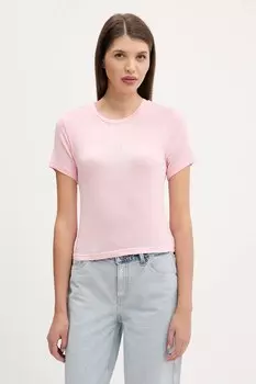Футболка облегающая прозрачная Juicy Couture, розовый